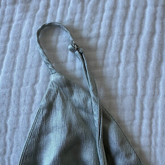 ZARA Sage Green Satin-Effect Crinkle Crop Top Size S 🩵 - Picture 5 of 7